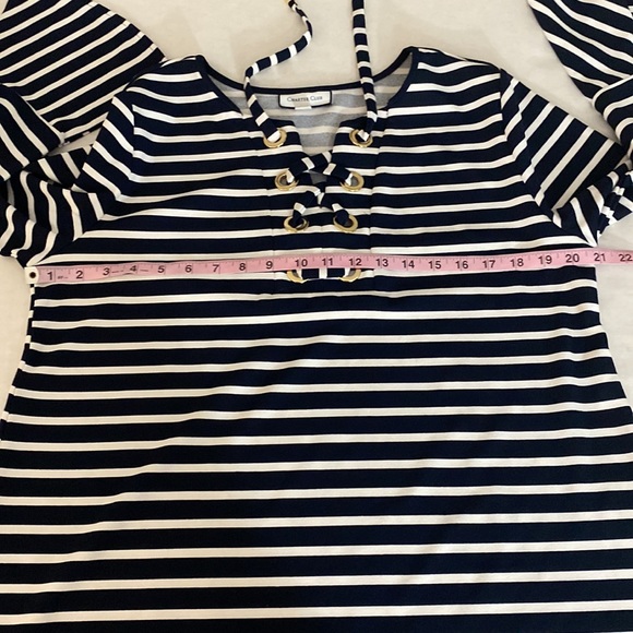 Charter Club | Striped bell sleeve Top - Picture 14 of 16